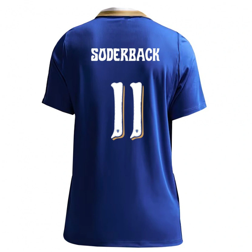 Danxen Niño Camiseta Finlandia Marius Söderbäck #11 Azul Blanco 2ª Equipación 26-28 La Camisa México