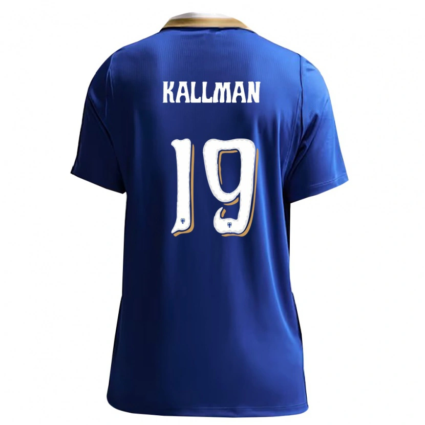 Danxen Niño Camiseta Finlandia Benjamin Källman #19 Azul Blanco 2ª Equipación 26-28 La Camisa México