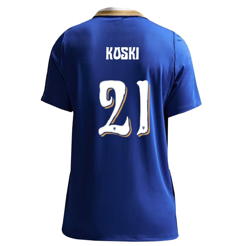 Danxen Niño Camiseta Finlandia Ville Koski #21 Azul Blanco 2ª Equipación 26-28 La Camisa México