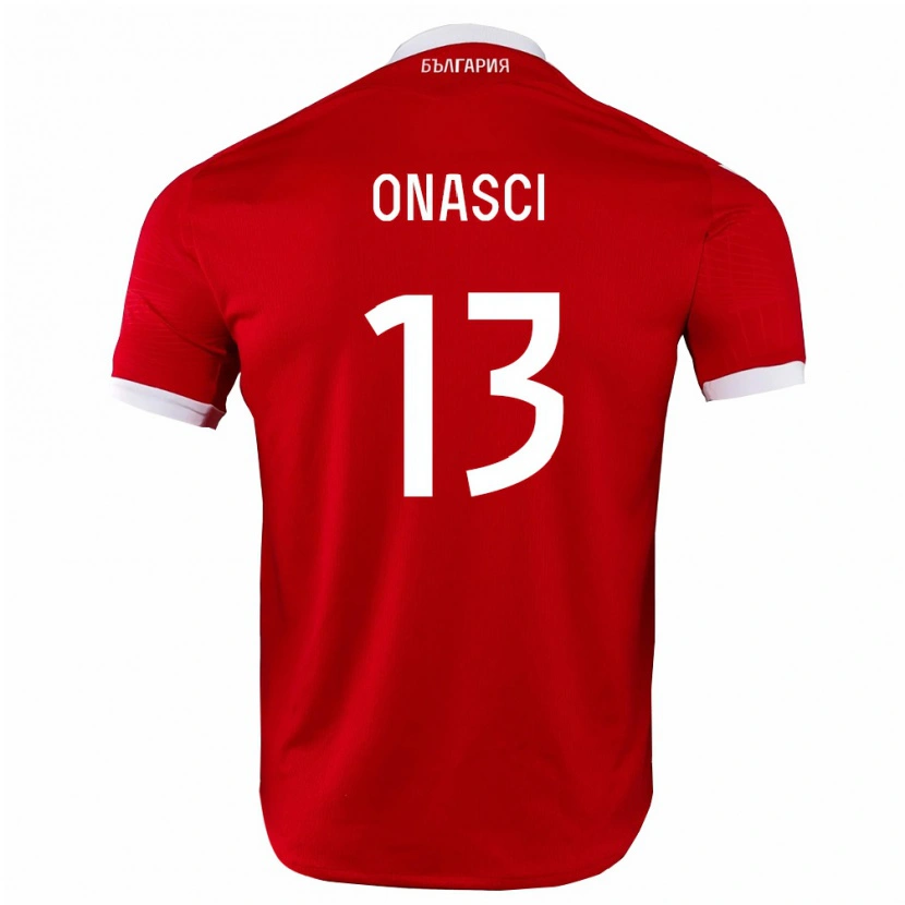 Danxen Niño Camiseta Bulgaria Kubrat Onasci #13 Rojo Blanco 2ª Equipación 26-28 La Camisa México