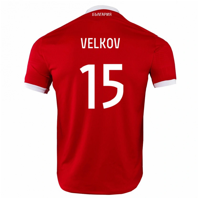 Danxen Niño Camiseta Bulgaria Stefan Velkov #15 Rojo Blanco 2ª Equipación 26-28 La Camisa México