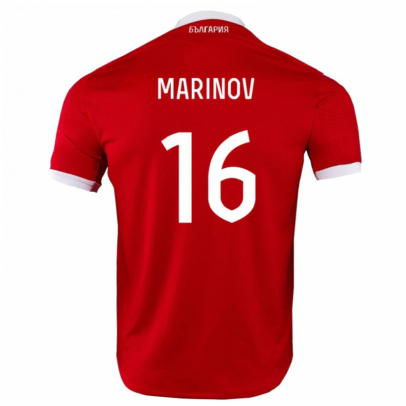 Danxen Niño Camiseta Bulgaria Tsvetoslav Marinov #16 Rojo Blanco 2ª Equipación 26-28 La Camisa México