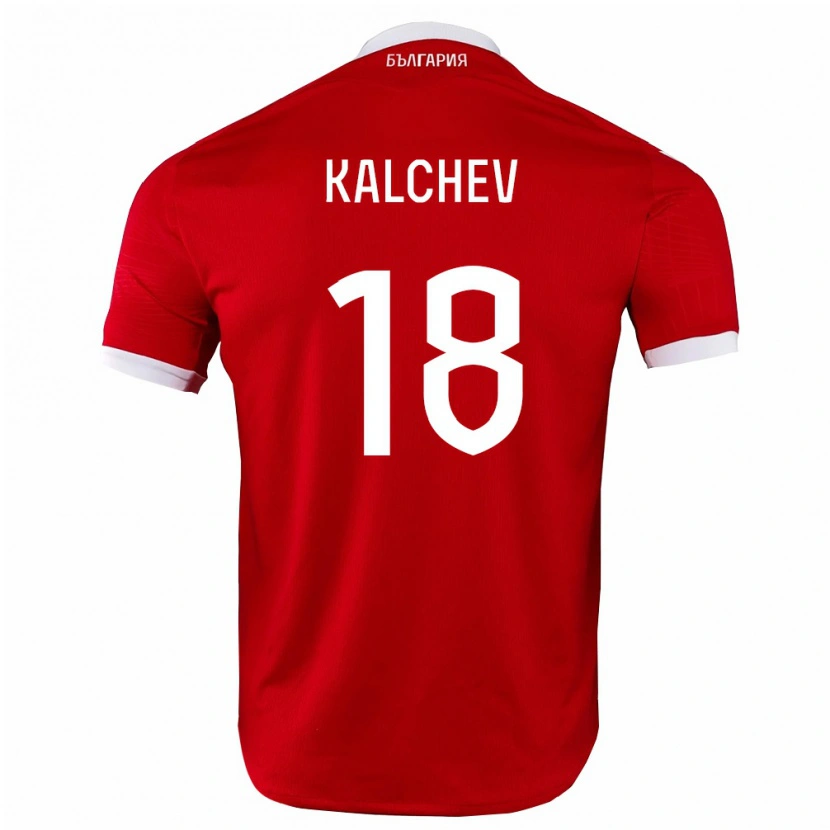 Danxen Niño Camiseta Bulgaria Nikola Kalchev #18 Rojo Blanco 2ª Equipación 26-28 La Camisa México