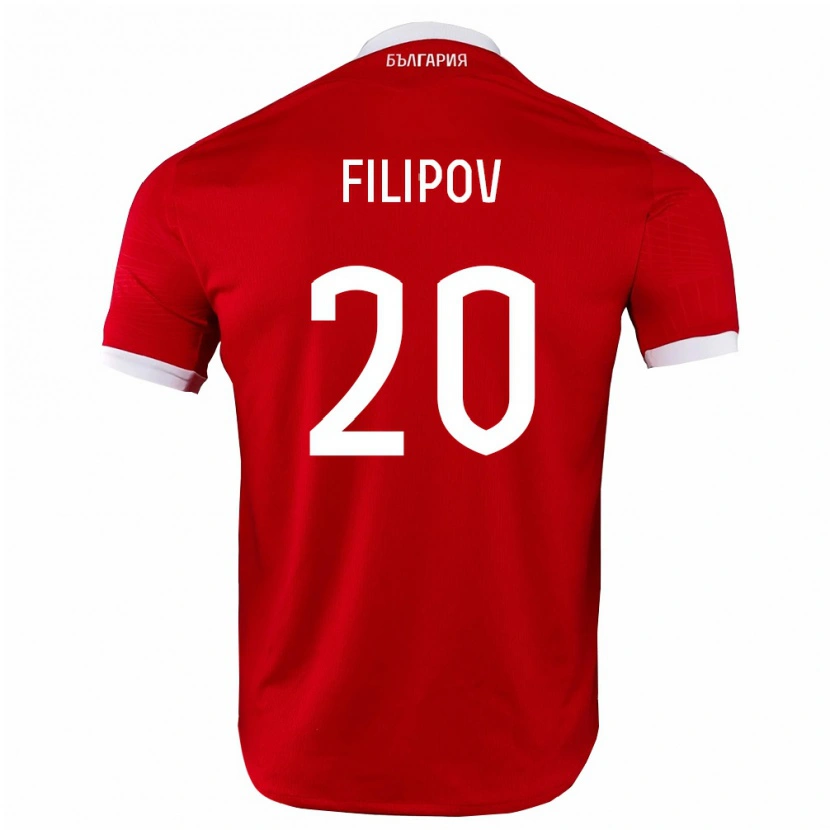 Danxen Niño Camiseta Bulgaria Ivan Filipov #20 Rojo Blanco 2ª Equipación 26-28 La Camisa México