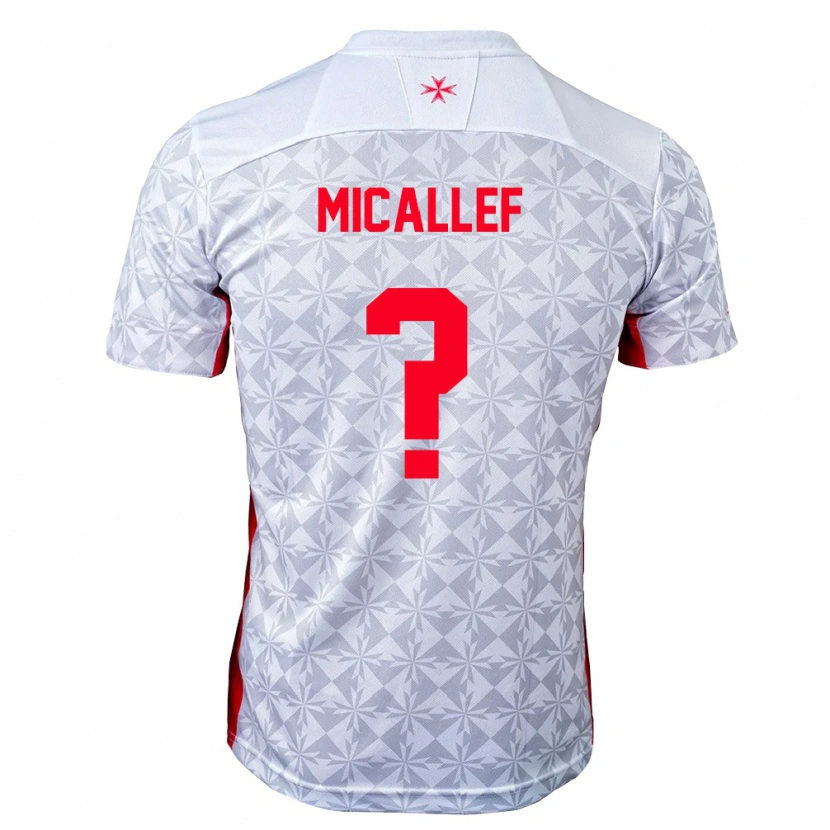 Danxen Niño Camiseta Malta Alexey Micallef #0 Gris Blanco Rojo 2ª Equipación 26-28 La Camisa México