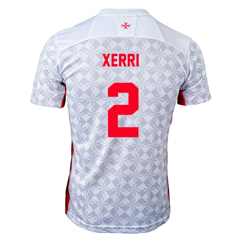 Danxen Niño Camiseta Malta Sven Xerri #2 Gris Blanco Rojo 2ª Equipación 26-28 La Camisa México