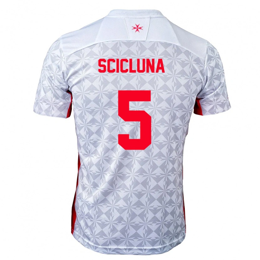 Danxen Niño Camiseta Malta Kean Scicluna #5 Gris Blanco Rojo 2ª Equipación 26-28 La Camisa México
