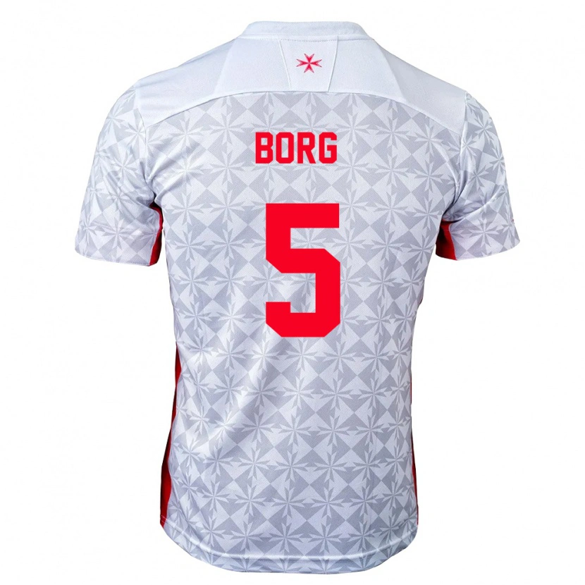 Danxen Niño Camiseta Malta Sheldon Borg #5 Gris Blanco Rojo 2ª Equipación 26-28 La Camisa México