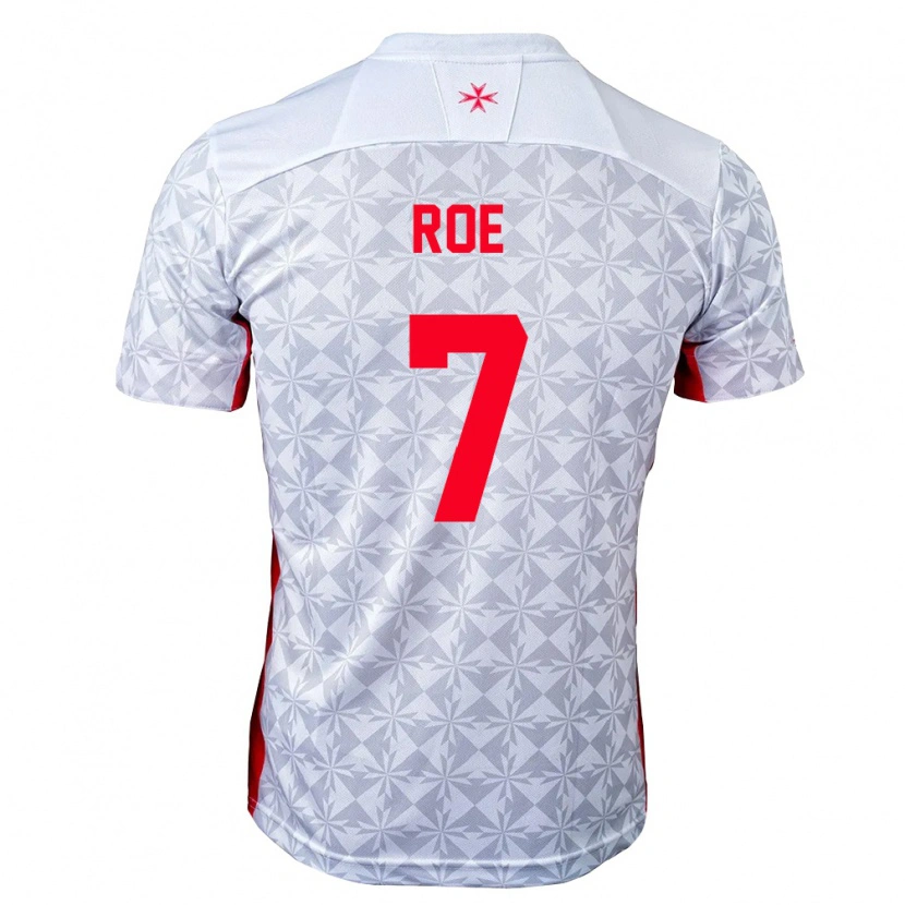 Danxen Niño Camiseta Malta Jayden Roe #7 Gris Blanco Rojo 2ª Equipación 26-28 La Camisa México