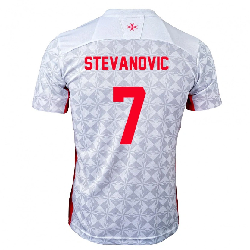 Danxen Niño Camiseta Malta Mateja Stevanovic #7 Gris Blanco Rojo 2ª Equipación 26-28 La Camisa México