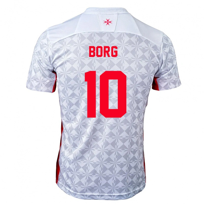 Danxen Niño Camiseta Malta Jake Borg #10 Gris Blanco Rojo 2ª Equipación 26-28 La Camisa México