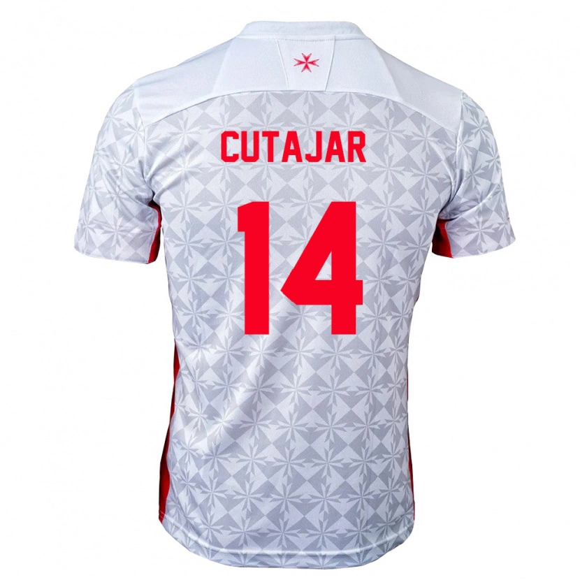 Danxen Niño Camiseta Malta Yan Cutajar #14 Gris Blanco Rojo 2ª Equipación 26-28 La Camisa México