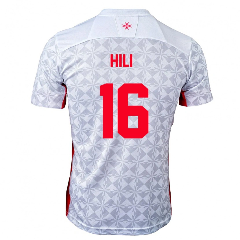 Danxen Niño Camiseta Malta Kayden Hili #16 Gris Blanco Rojo 2ª Equipación 26-28 La Camisa México