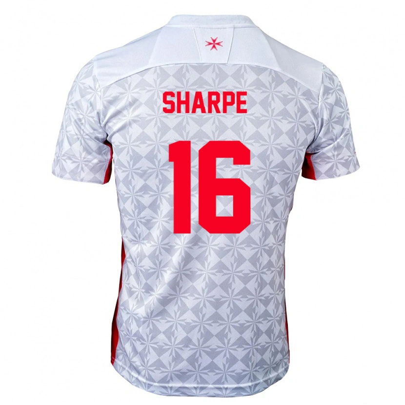 Danxen Niño Camiseta Malta James Sharpe #16 Gris Blanco Rojo 2ª Equipación 26-28 La Camisa México
