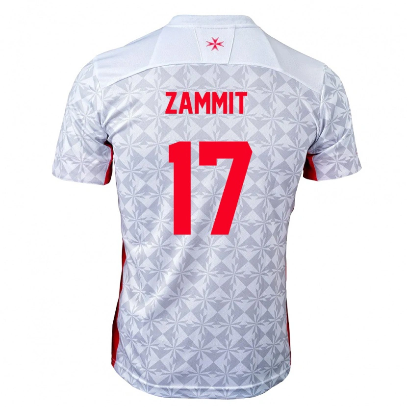 Danxen Niño Camiseta Malta Andrea Zammit #17 Gris Blanco Rojo 2ª Equipación 26-28 La Camisa México
