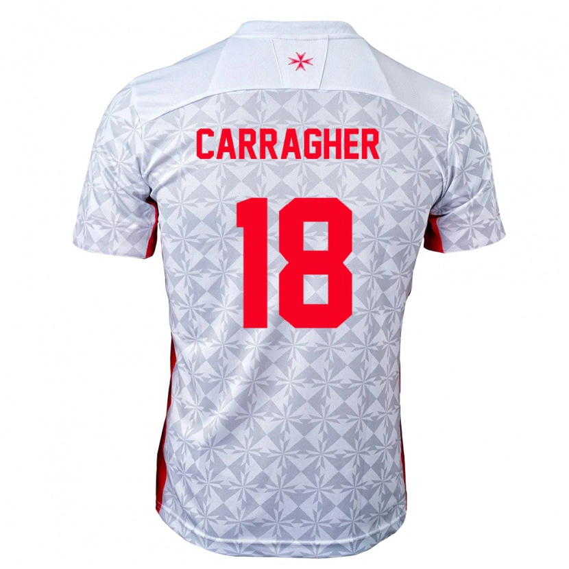 Danxen Niño Camiseta Malta James Carragher #18 Gris Blanco Rojo 2ª Equipación 26-28 La Camisa México