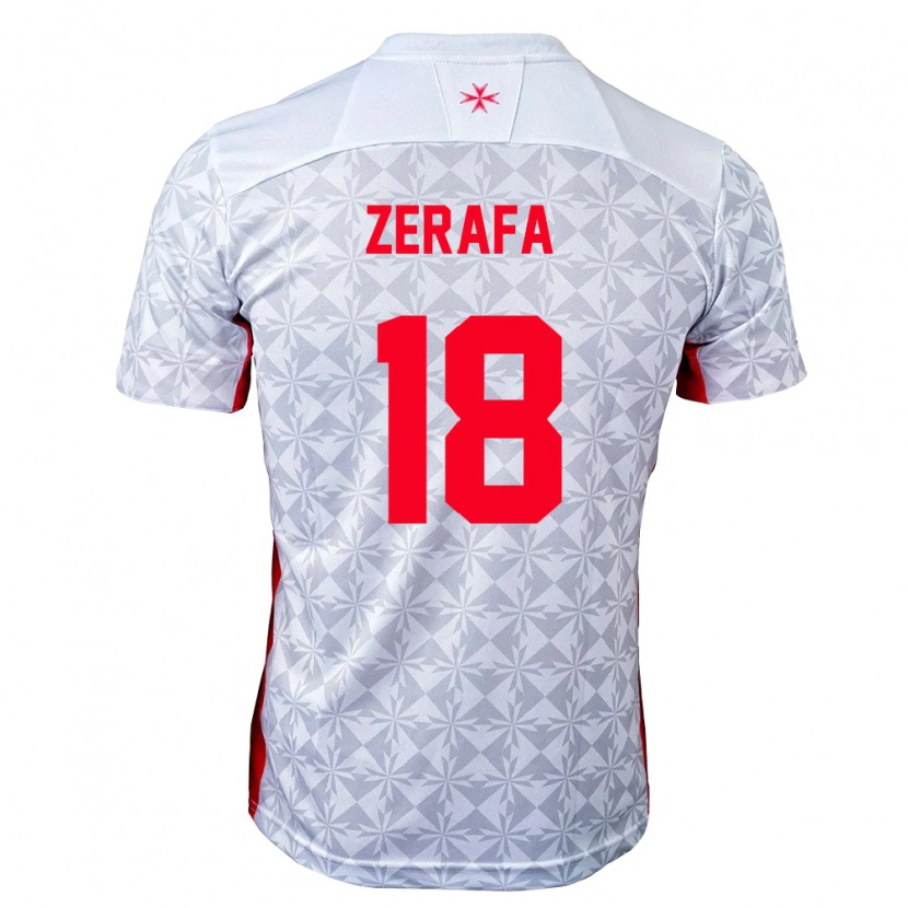 Danxen Niño Camiseta Malta Cole Zerafa #18 Gris Blanco Rojo 2ª Equipación 26-28 La Camisa México