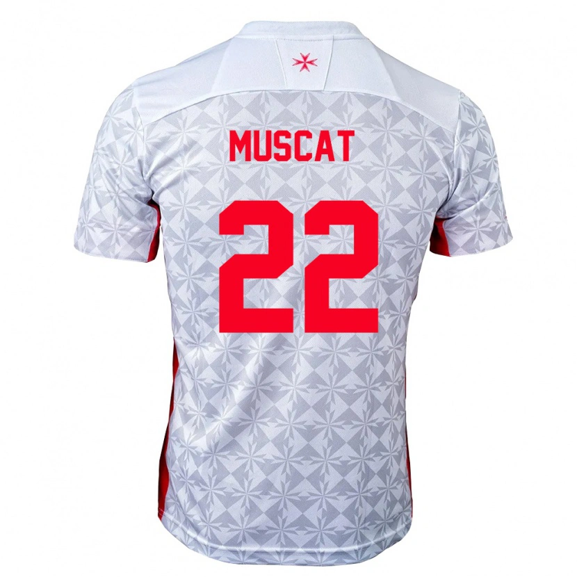Danxen Niño Camiseta Malta Zach Muscat #22 Gris Blanco Rojo 2ª Equipación 26-28 La Camisa México
