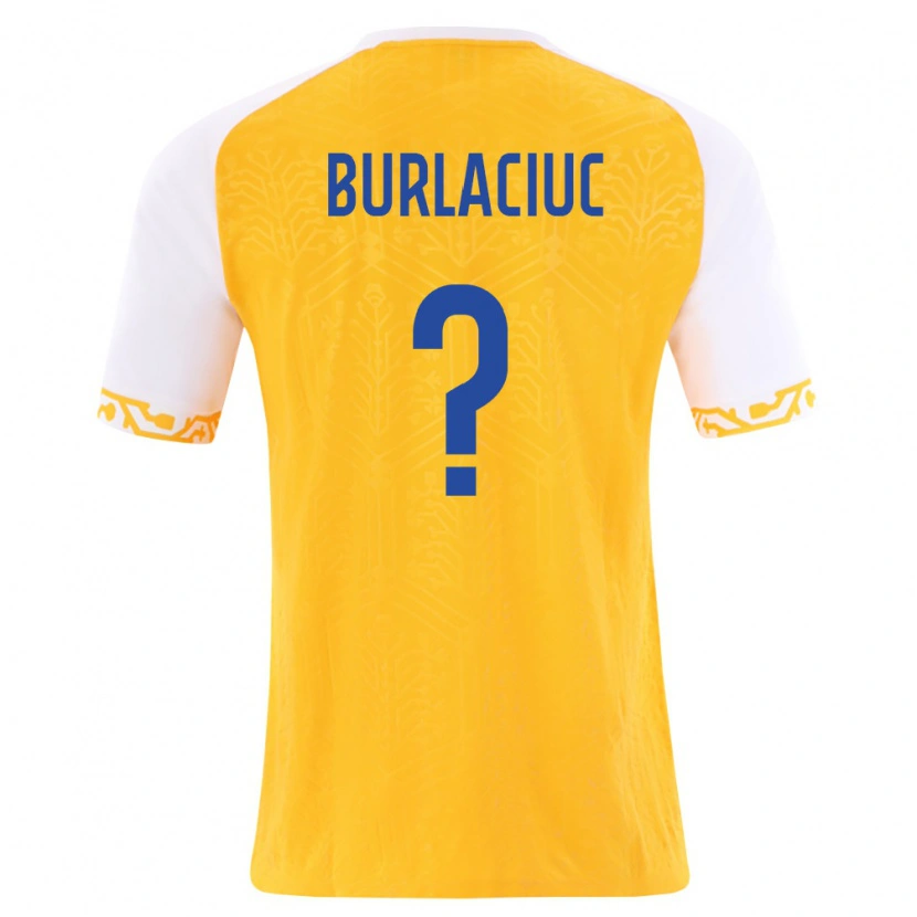 Danxen Niño Camiseta Moldavia Stanislav Burlaciuc #0 Amarillo Blanco 2ª Equipación 26-28 La Camisa México