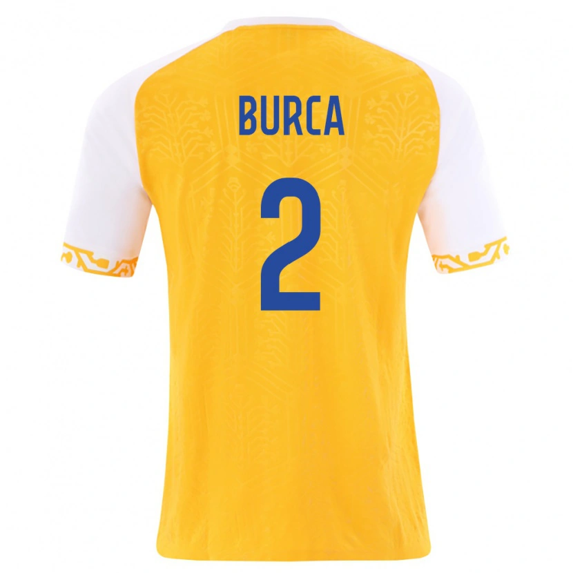 Danxen Niño Camiseta Moldavia Vadim Burca #2 Amarillo Blanco 2ª Equipación 26-28 La Camisa México