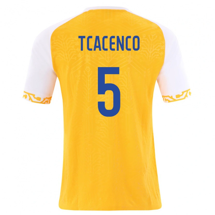 Danxen Niño Camiseta Moldavia Christian Tcacenco #5 Amarillo Blanco 2ª Equipación 26-28 La Camisa México