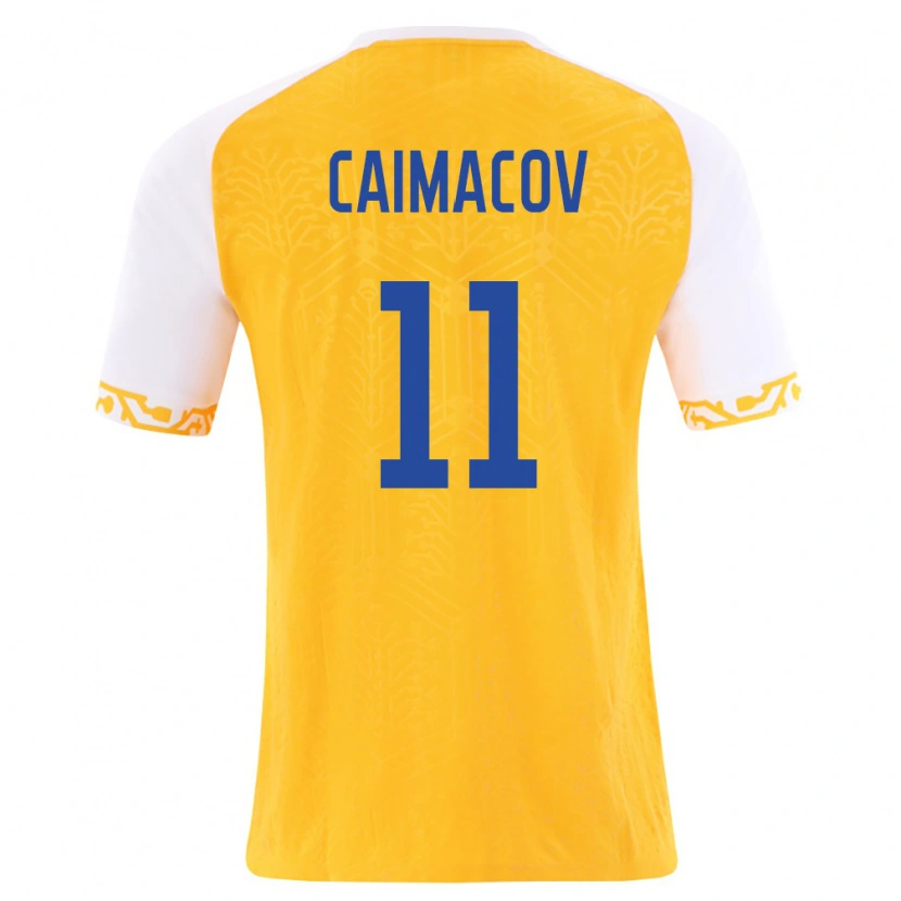 Danxen Niño Camiseta Moldavia Mihail Caimacov #11 Amarillo Blanco 2ª Equipación 26-28 La Camisa México