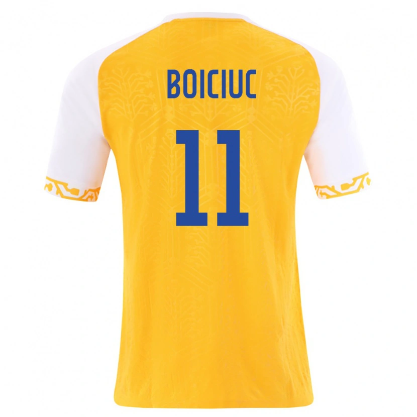 Danxen Niño Camiseta Moldavia Alexandru Boiciuc #11 Amarillo Blanco 2ª Equipación 26-28 La Camisa México