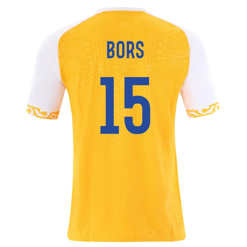 Danxen Niño Camiseta Moldavia Ion Borș #15 Amarillo Blanco 2ª Equipación 26-28 La Camisa México
