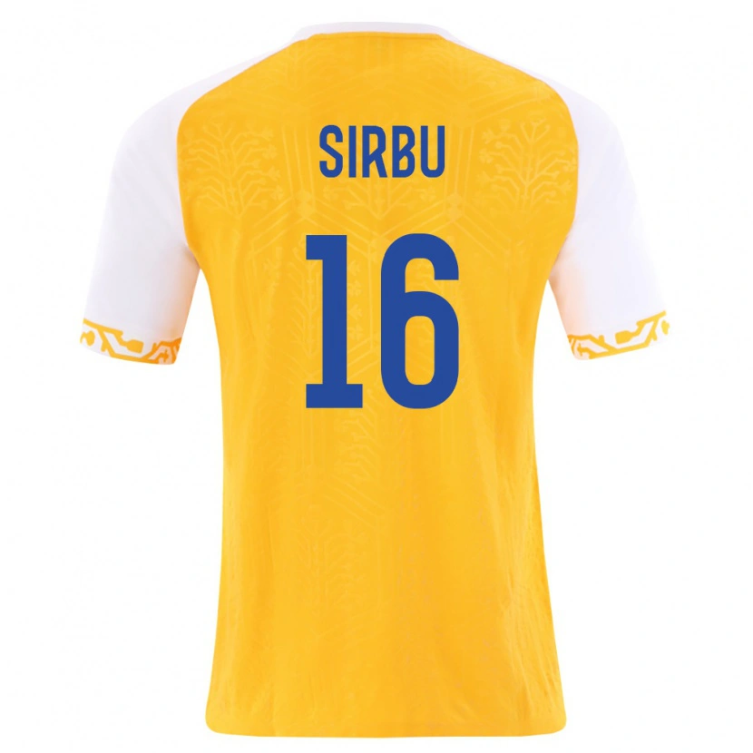 Danxen Niño Camiseta Moldavia David Sirbu #16 Amarillo Blanco 2ª Equipación 26-28 La Camisa México