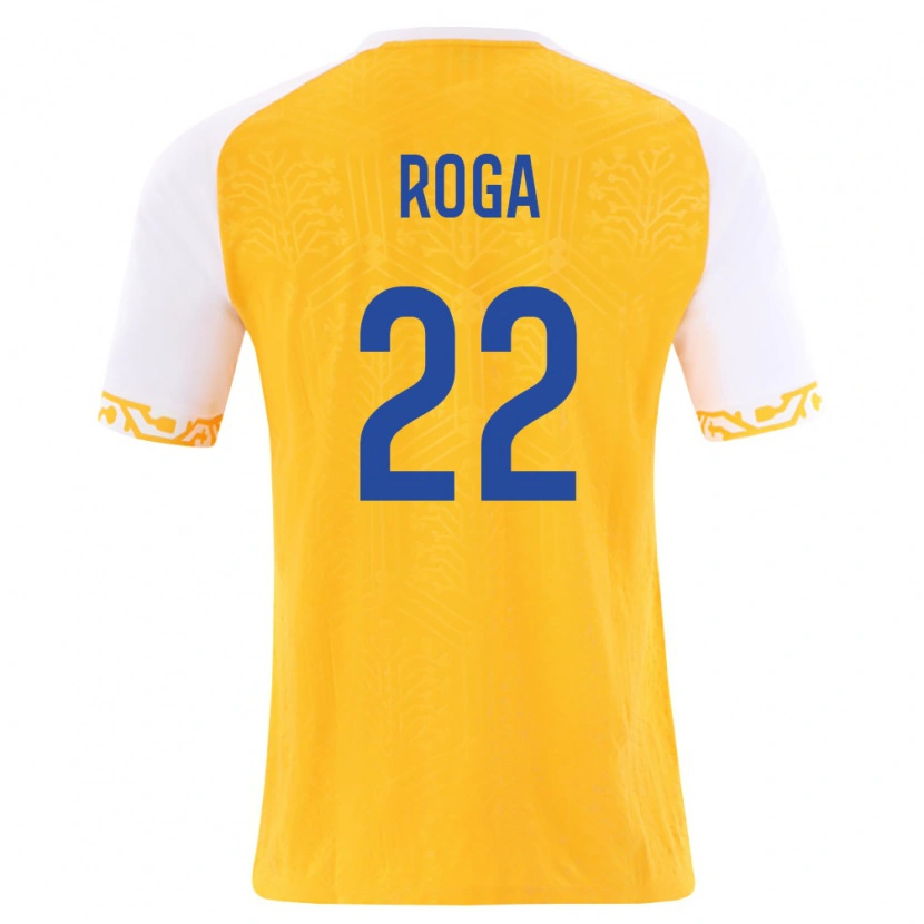 Danxen Niño Camiseta Moldavia Sandu Roga #22 Amarillo Blanco 2ª Equipación 26-28 La Camisa México