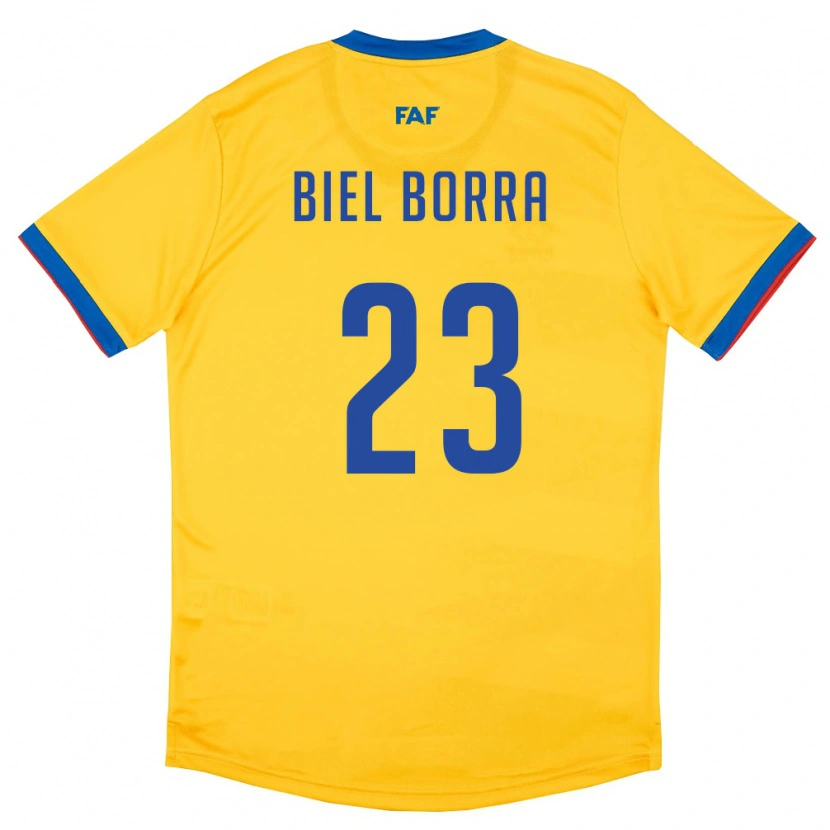 Danxen Niño Camiseta Andorra Biel Borra #23 Amarillo Azul Rojo 2ª Equipación 26-28 La Camisa México