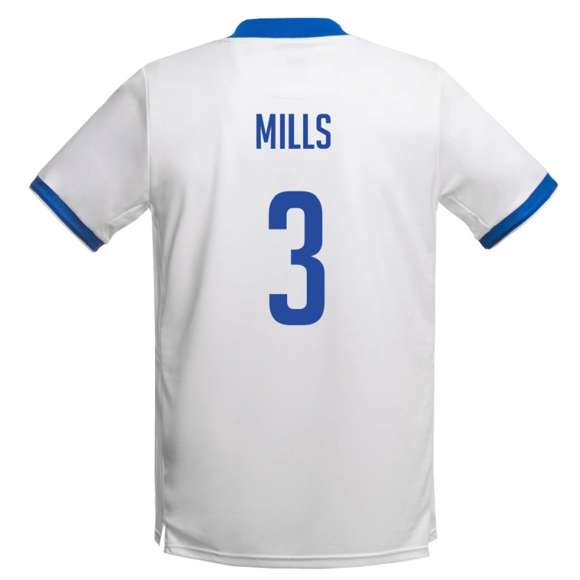 Danxen Niño Camiseta Chipre Harry Mills #3 Blanco Azul Real 2ª Equipación 26-28 La Camisa México