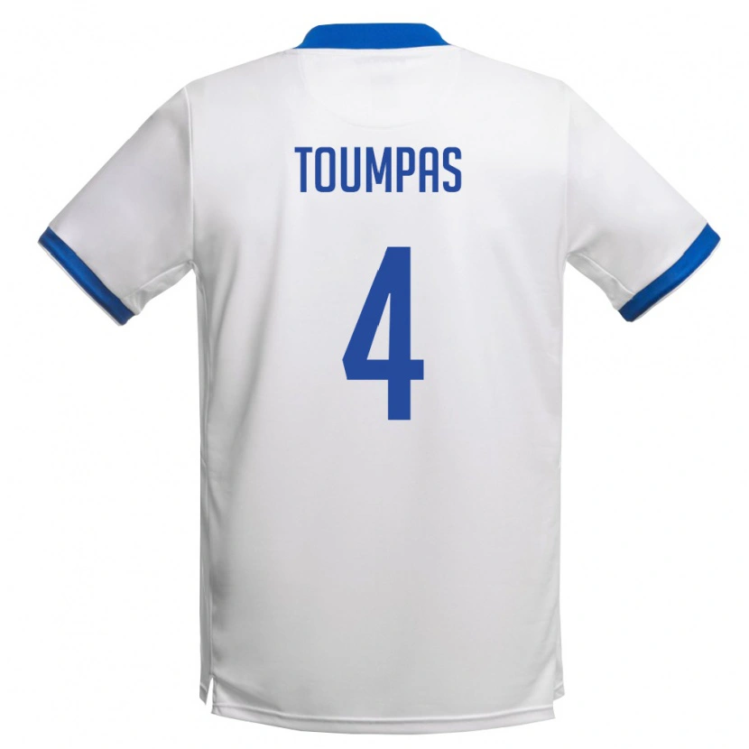 Danxen Niño Camiseta Chipre Marios Toumpas #4 Blanco Azul Real 2ª Equipación 26-28 La Camisa México
