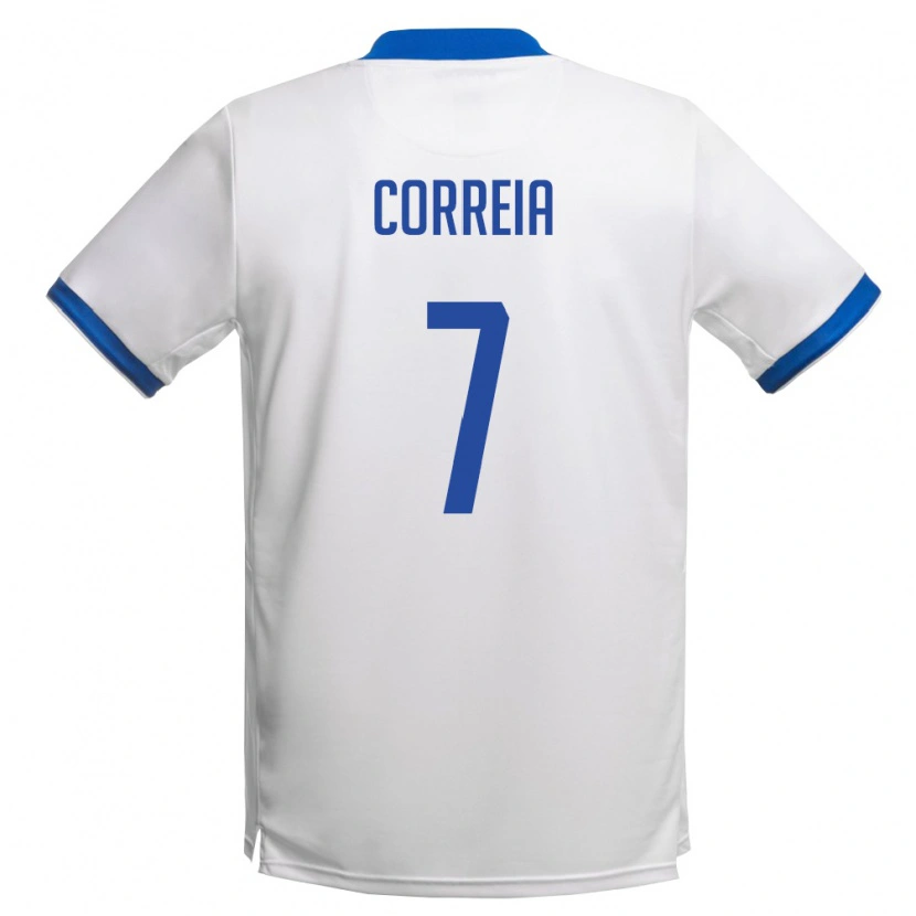 Danxen Niño Camiseta Chipre Anderson Correia #7 Blanco Azul Real 2ª Equipación 26-28 La Camisa México
