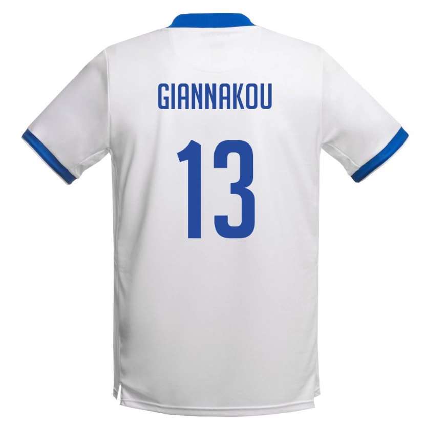 Danxen Niño Camiseta Chipre Konstantinos Giannakou #13 Blanco Azul Real 2ª Equipación 26-28 La Camisa México