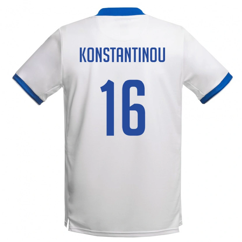 Danxen Niño Camiseta Chipre Paraskevas Konstantinou #16 Blanco Azul Real 2ª Equipación 26-28 La Camisa México