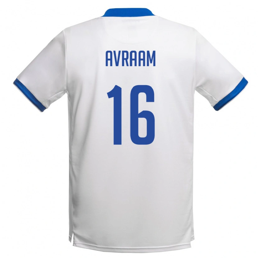 Danxen Niño Camiseta Chipre Andreas Avraam #16 Blanco Azul Real 2ª Equipación 26-28 La Camisa México