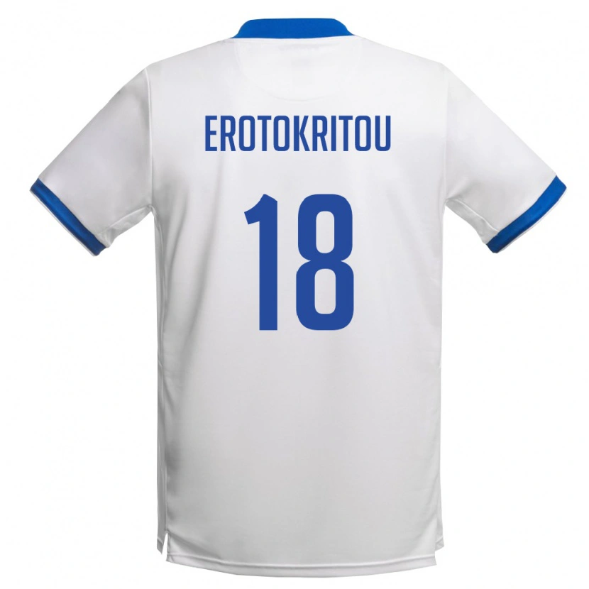Danxen Niño Camiseta Chipre Charalampos Erotokritou #18 Blanco Azul Real 2ª Equipación 26-28 La Camisa México