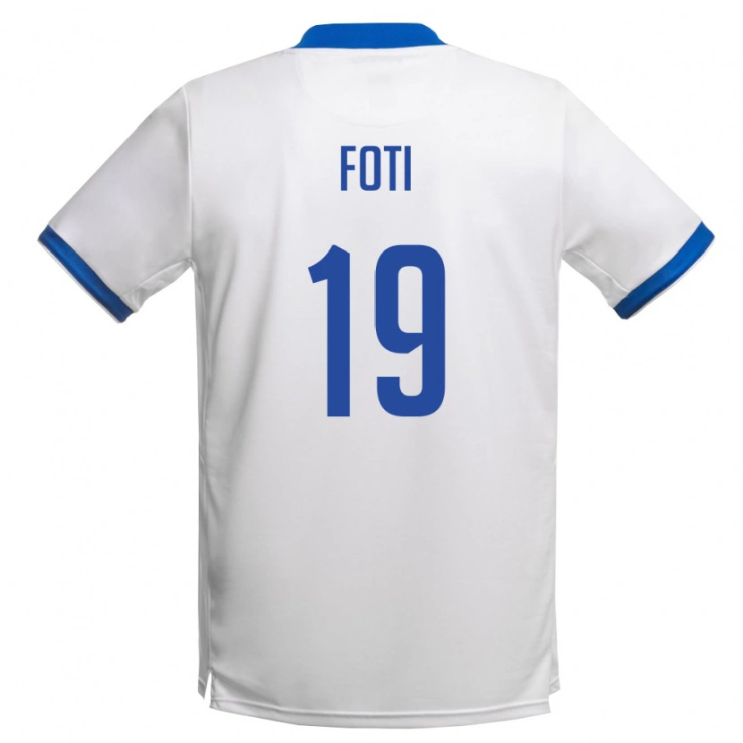 Danxen Niño Camiseta Chipre Antonio Foti #19 Blanco Azul Real 2ª Equipación 26-28 La Camisa México