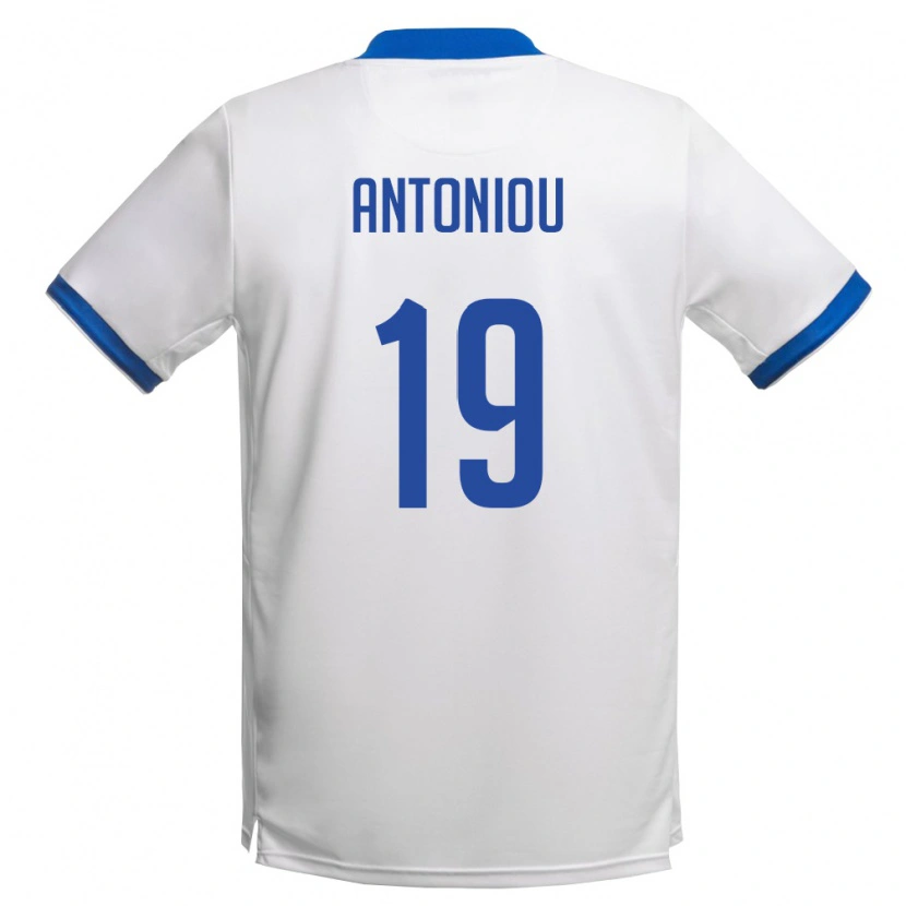 Danxen Niño Camiseta Chipre Evagoras Antoniou #19 Blanco Azul Real 2ª Equipación 26-28 La Camisa México