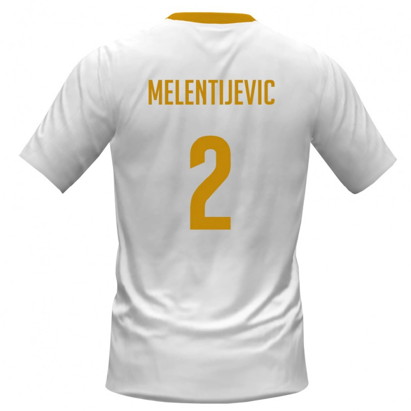 Danxen Niño Camiseta Montenegro Stefan Melentijevic #2 Blanco Rojo Amarillo 2ª Equipación 26-28 La Camisa México
