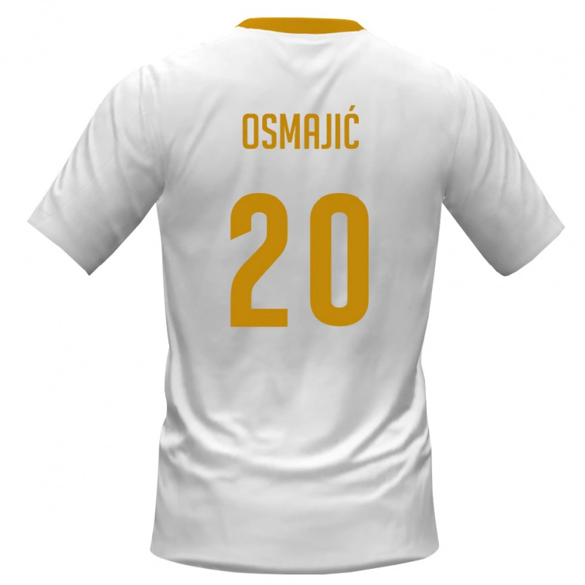 Danxen Niño Camiseta Montenegro Milutin Osmajic #20 Blanco Rojo Amarillo 2ª Equipación 26-28 La Camisa México