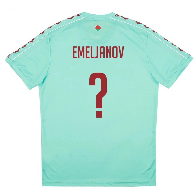 Danxen Niño Camiseta Bielorrusia Gleb Emeljanov #0 Verde Claro Borgoña 2ª Equipación 26-28 La Camisa México