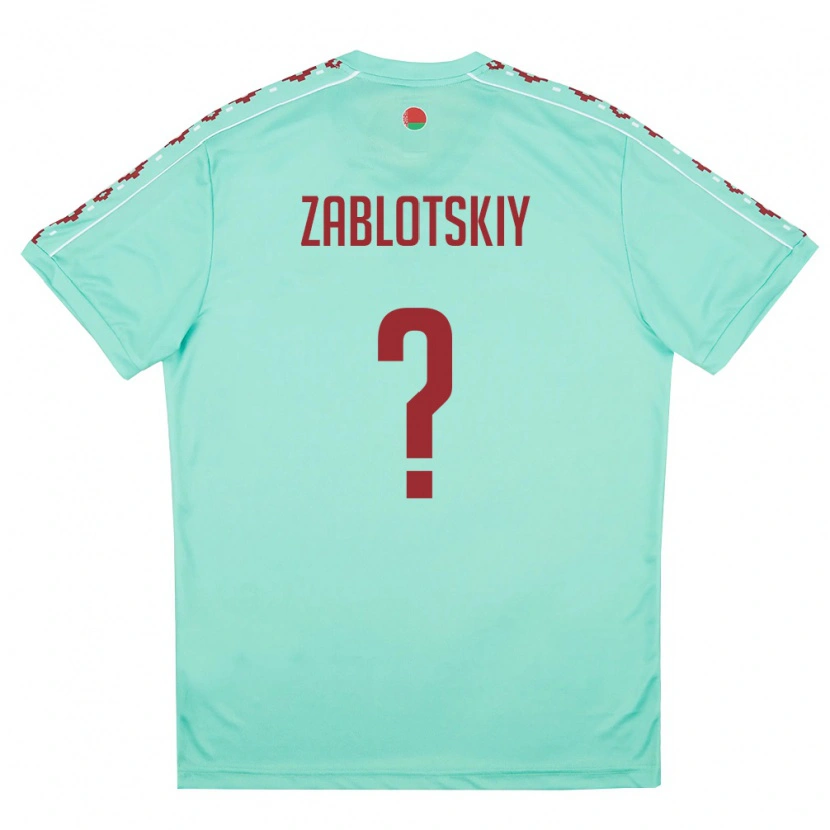 Danxen Niño Camiseta Bielorrusia Artur Zablotskiy #0 Verde Claro Borgoña 2ª Equipación 26-28 La Camisa México
