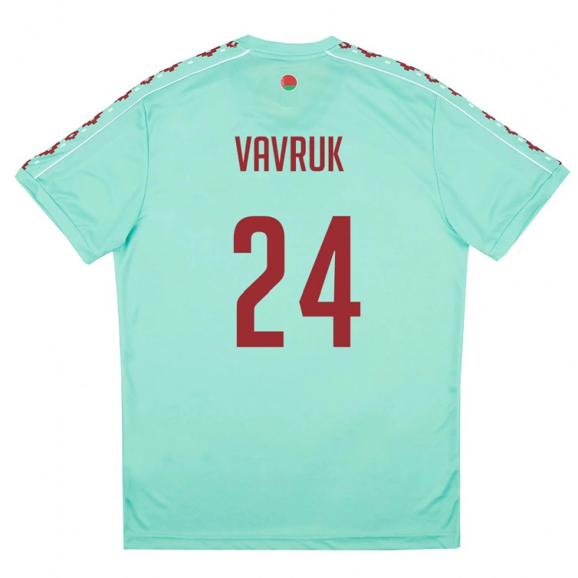 Danxen Niño Camiseta Bielorrusia Dmitriy Vavruk #24 Verde Claro Borgoña 2ª Equipación 26-28 La Camisa México