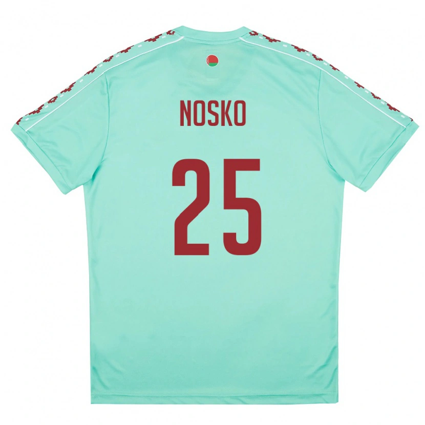 Danxen Niño Camiseta Bielorrusia Daniil Nosko #25 Verde Claro Borgoña 2ª Equipación 26-28 La Camisa México