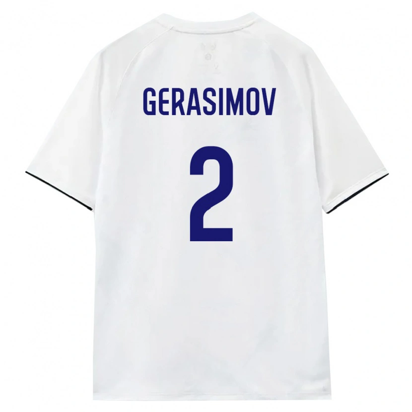 Danxen Niño Camiseta Rusia Semen Gerasimov #2 Blanco Marrón Negro 2ª Equipación 26-28 La Camisa México