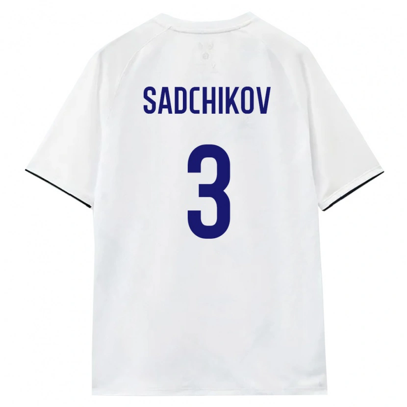 Danxen Niño Camiseta Rusia Stepan Sadchikov #3 Blanco Marrón Negro 2ª Equipación 26-28 La Camisa México