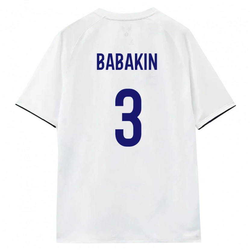 Danxen Niño Camiseta Rusia Nikita Babakin #3 Blanco Marrón Negro 2ª Equipación 26-28 La Camisa México