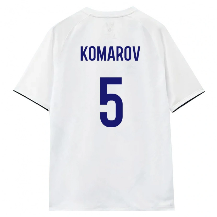Danxen Niño Camiseta Rusia Bulat Komarov #5 Blanco Marrón Negro 2ª Equipación 26-28 La Camisa México